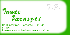 tunde paraszti business card